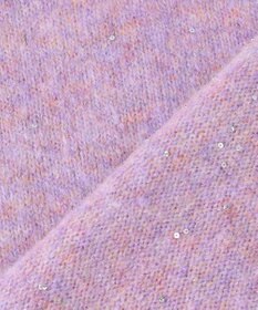 組曲 L 【加藤ローサさん着用 / 襟取り外し可】スパンコールヤーン 5分袖ニット