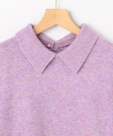 組曲 【加藤ローサさん着用 / 襟取り外し可】スパンコールヤーン 5分袖ニット