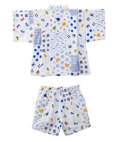 MIKI HOUSE HOT BISCUITS 【ミキハウス】【80-110cm】パッチワーク柄プッチー甚平スーツ