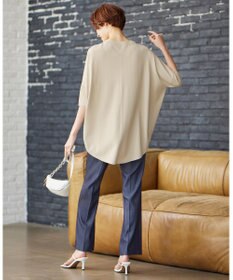 ICB L 【洗える】リアクティブソフトデニム　セミフレアパンツ