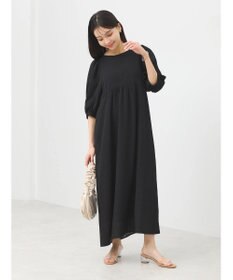 earth music&ecology 膨れジャガードパフ袖ワンピース