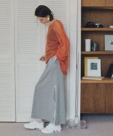 YECCA VECCA 袖シャーリングシアーニット