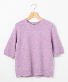 組曲 【加藤ローサさん着用 / 襟取り外し可】スパンコールヤーン 5分袖ニット