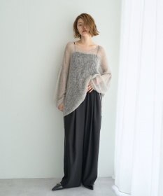 YECCA VECCA 袖シャーリングシアーニット