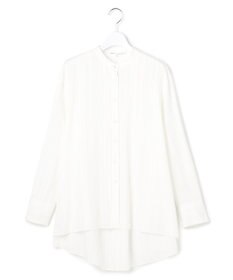 23区 【先行予約】ドビーストライプ バックタック フレアブラウス