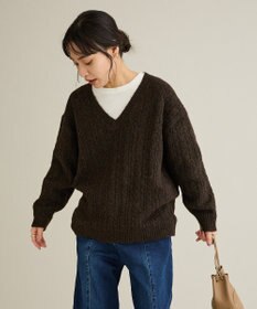 CRAFT STANDARD BOUTIQUE 起毛ケーブルVニットネックニットプルオーバー