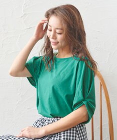 ANY 【接触冷感/UVケア/シワになりにくい】ドルマンスリーブ Tブラウス