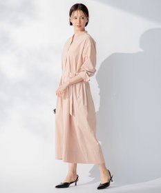 自由区 L 【洗える】ストレッチタイプライターシャツ ワンピース