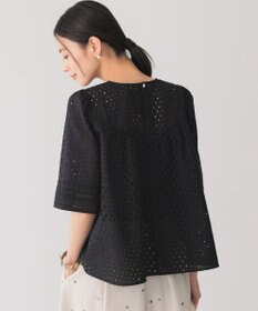 組曲 エンブロイダリーレース5分袖 ブラウス