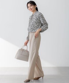 23区 【洗える】シャドーリーフ プリント ブラウス