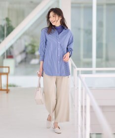 ANY 【洗濯機可能/接触冷感/UVケア】カラーストライプシャツ