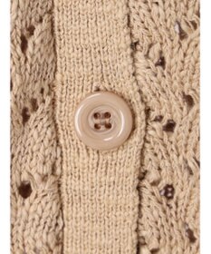 earth music&ecology スラブコットンレース編みカーディガン