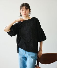 #Newans 【金子綾さんインスタライブご紹介アイテム】【洗える/セットアップ可能】ふくれジャガード パフスリーブブラウス
