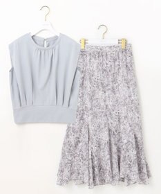 ANY SIS 【2SET】コンパクトトップス×ミスティプリントスカート セットアップ