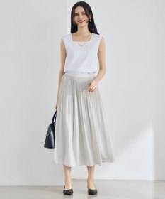 自由区 【昨年大好評・デザインアップデート・カタログ掲載・セットアップ対応・セレモニー・通勤】ライトサテンプリーツ スカートⅡ