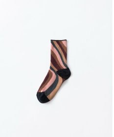 TRICOTE TWIST STRIPE LINK SOCKS／歪みストライプリンクソックス
