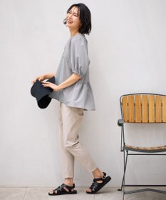 ANY サッカーギャザーバックペプラムブラウス