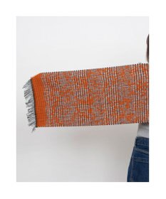 UNBILLION カシュネ cache nez / ウール混グレンチェックフラワージャカードマフラー