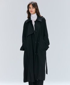 BEIGE， COBURN / シルク混ロングステンカラーコート