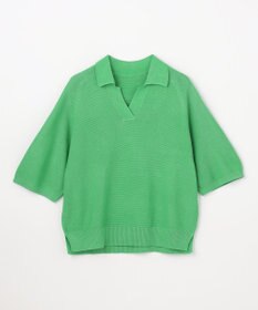 ANY L アクリルガーターポロ衿ニット