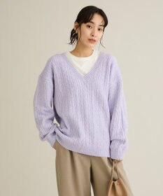 CRAFT STANDARD BOUTIQUE 起毛ケーブルVニットネックニットプルオーバー