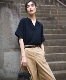 23区 S ストレッチジョーゼット キーネック ブラウス