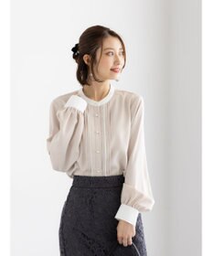 Te chichi パール釦フロントタックブラウス