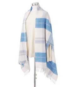 MOONBAT MACKINTOSH PHILOSOPHY ウール100%超大判チェックポンチョストール/幅70cm