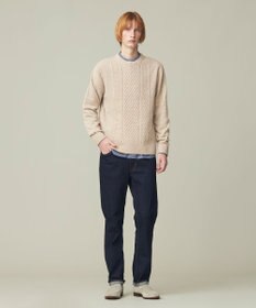 J.PRESS MEN 【Cash Lamb's Wool】ケーブルクルーネック ニット