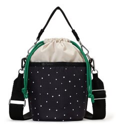 LeSportsac SM DRAWSTRING BUCKET/ブリスドットアイボリー/グリーンコード