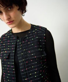 GRACE CONTINENTAL ネオンドットジャガードワンピース