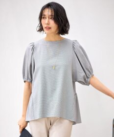 ANY サッカーギャザーバックペプラムブラウス