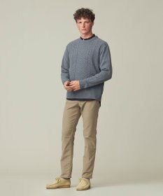 J.PRESS MEN 【Cash Lamb's Wool】ケーブルクルーネック ニット
