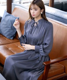 Tiaclasse 【洗える】細リボンギャザーワンピース