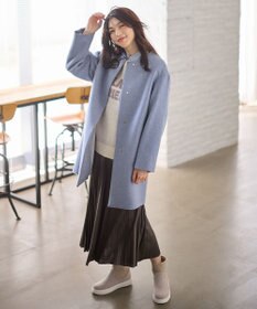 ANY 【ウエストゴム】レザーライクプリーツスカート