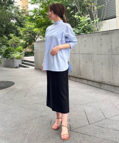 UNFILO イージーケア フリルネック シャツ