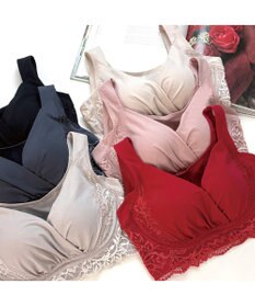 BRADELIS New York 【BRADELIS NewYork peace】綿混キャッチャーカップレースブラ25  ノンワイヤー 補正下着 補整 谷間メイク