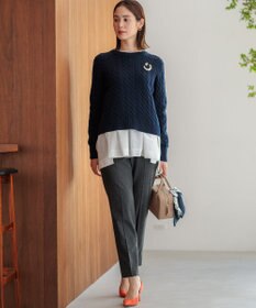 組曲 【WEB限定カラーあり】ウールライクストレッチ イージーパンツ