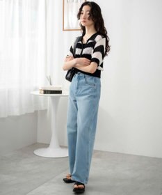 WEGO 襟付きメッシュニットショートカーデ