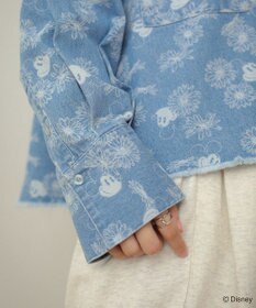 Green Parks ミッキー＆フレンズ／花柄デニムシャツ