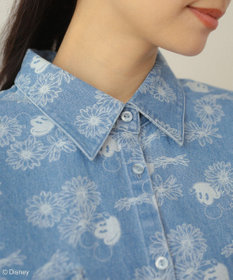Green Parks ミッキー＆フレンズ／花柄デニムシャツ