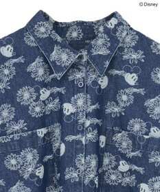 Green Parks ミッキー＆フレンズ／花柄デニムシャツ