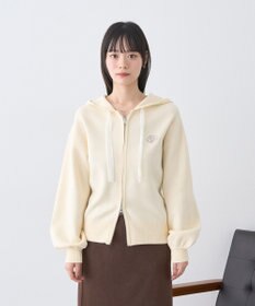 earth music&ecology レースコードダブルジップニットパーカー