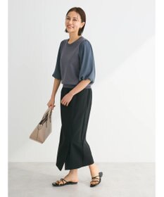 Green Parks 袖楊柳ドッキングニットプルオーバー