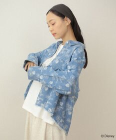 Green Parks ミッキー＆フレンズ／花柄デニムシャツ