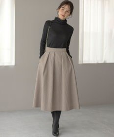 組曲 【WEB限定カラーあり】フラワーラメジャカード フレアスカート