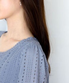 Tiaclasse L 【洗える】カットレースチュニックブラウス