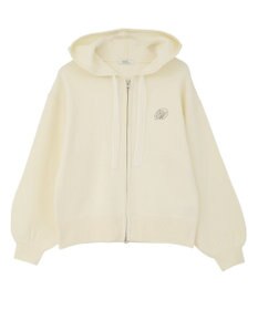 earth music&ecology レースコードダブルジップニットパーカー