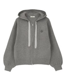 earth music&ecology レースコードダブルジップニットパーカー