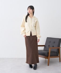 earth music&ecology レースコードダブルジップニットパーカー